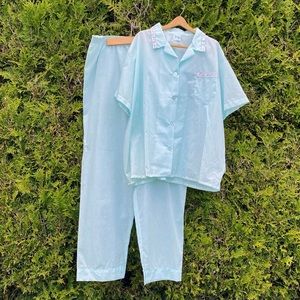 SOLD Vintage 80s Carole NWT Baby Blue Pajama Set